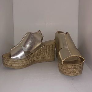 gold espadrille wedges